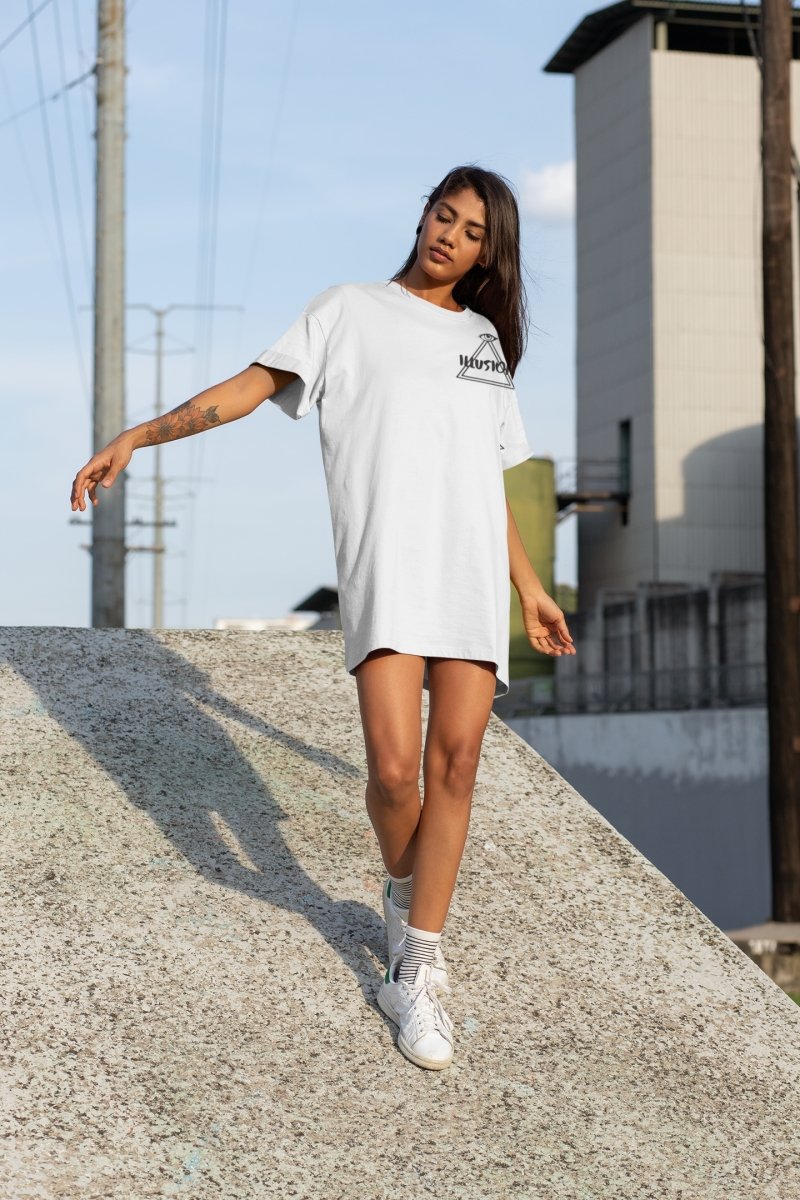 Free Yourself Classic Long Tee - White - Illusion Apparel Co.