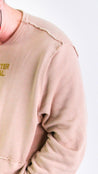 THIS SWEATER IS NOT REAL CREWNECK SWEATSHIRT - TAN - Illusion Apparel Co.