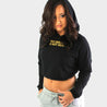 THIS SWEATER IS NOT REAL CROP HOODIE - BLACK - Illusion Apparel Co.